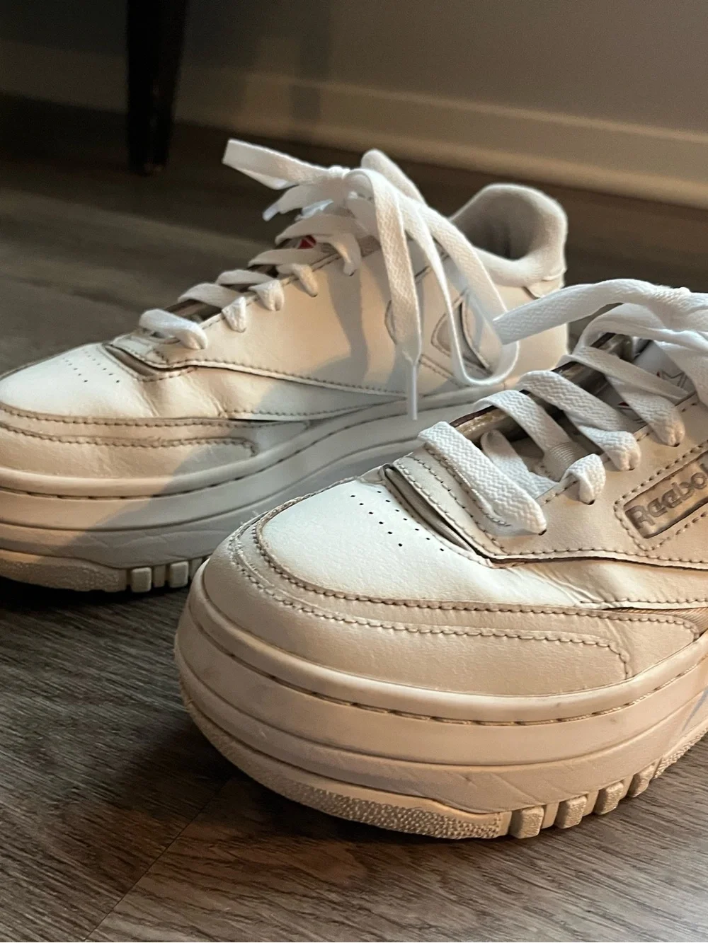 Reebok Women's Cream Platform Leather Sneakers